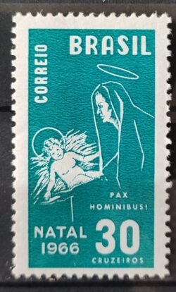 C 561 Selo de Natal Maria e Jesus Religiao 1966 2