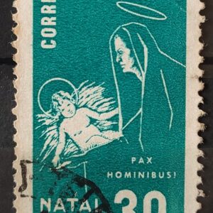 C 561 Selo de Natal Maria e Jesus Religiao 1966 Circulado 1