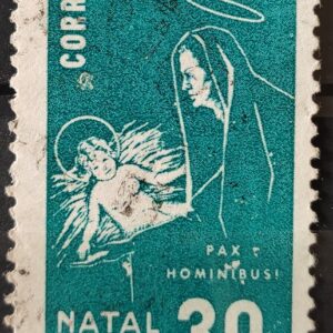 C 561 Selo de Natal Maria e Jesus Religiao 1966 Circulado 2
