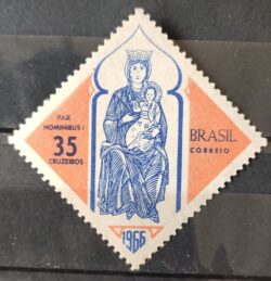 C 562 Selo de Natal Maria e Jesus Religiao 1966