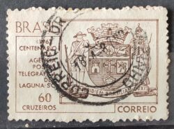 C 563 Selo Centenario da Agencia Postal Telegrafica de Laguna Brasao Servico Postal  1967 Circulado 2