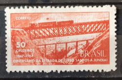 C 564 Selo Centenario Estrada de Ferro Santos Jundiai Trem Ferrovia 1967 1