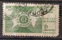 C 568 Selo Jubileu de Ouro do Lions Club Internacional Mapa 1967 Circulado 5