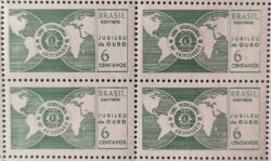 C 568 Selo Jubileu de Ouro do Lions Club Internacional Mapa 1967 Quadra 2