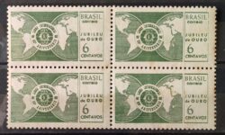 C 568 Selo Jubileu de Ouro do Lions Club Internacional Mapa 1967 Quadra