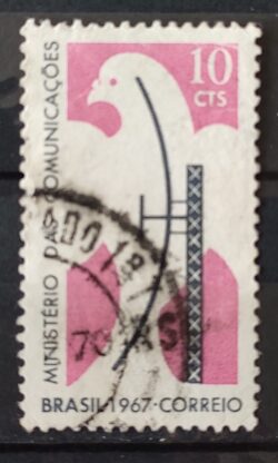C 571 Selo Criacao do Ministerio das Comunicacoes Comunicacao Governo 1967 Circulado 1