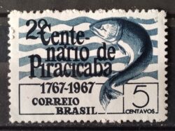 C 575 Selo Centenario de Piracicaba Peixe 1967 3