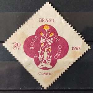 C 576 Selo Outorga da Rosa de Ouro a Basilica de N S Aparecida 1967 Circulado 3