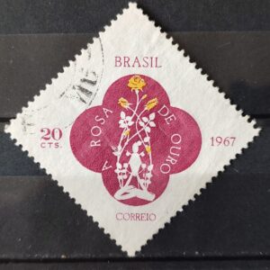 C 576 Selo Outorga da Rosa de Ouro a Basilica de N S Aparecida 1967 Circulado 2