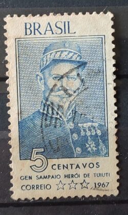 C 577 Selo General Antonio de Sampaio Heroi Tuiuti Militar 1967 Circulado 3