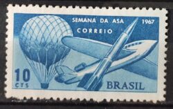 C 583 Selo Semana da Asa Aviao Balao Foguete Aviacao 1967 1