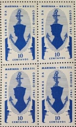 C 585 Selo Semana da Marinha Militar Navio 1967 Quadra