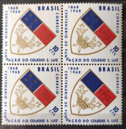 C 594 Selo Centenario do Colegio Sao Luiz Educacao 1968 Quadra