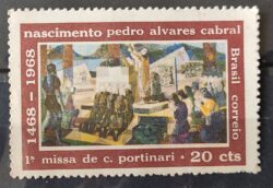 C 596 Selo 5 Centenario Pedro Alvares Cabral Missa Portinari Arte 1968 MH