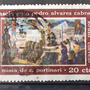 C 596 Selo 5 Centenario Pedro Alvares Cabral Missa Portinari Arte 1968 Circulado 1