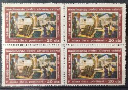 C 596 Selo 5 Centenario Pedro Alvares Cabral Missa Portinari Arte 1968 Quadra 2