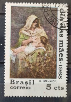 C 597 Selo Dia das Maes 1968 Circulado 1