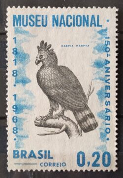 C 598 Selo Sesquicentenario do Museu Nacional Aguia Ave Fauna 1968