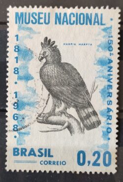 C 598 Selo Sesquicentenario do Museu Nacional Aguia Ave Fauna 1968 Circulado 10