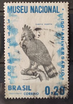C 598 Selo Sesquicentenario do Museu Nacional Aguia Ave Fauna 1968 Circulado 3