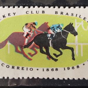 C 600 Selo Centenario do Jockey Club Cavalo Hipismo 1968 MH