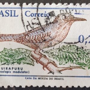 C 601 Selo Passaros Brasileiros Uirapuru Ave Fauna 1968 Circulado 2