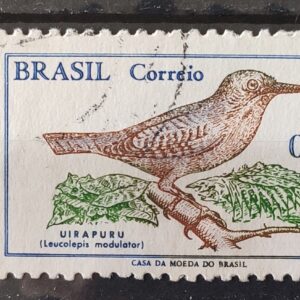 C 601 Selo Passaros Brasileiros Uirapuru Ave Fauna 1968 Circulado Variedade Picote Deslocado
