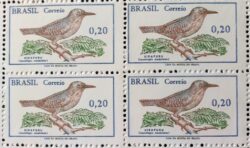 C 601 Selo Passaros Brasileiros Uirapuru Ave Fauna 1968 Quadra