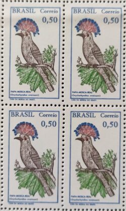 C 602 Selo Passaros Brasileiros Papa Mosca Ave Fauna 1968 Quadra