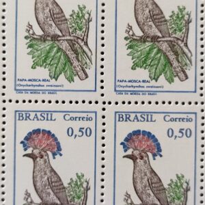 C 602 Selo Passaros Brasileiros Papa Mosca Ave Fauna 1968 Quadra