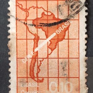 C 605 Selo Presidente do Chile Eduardo Frei Mapa 1968 Circulado 1