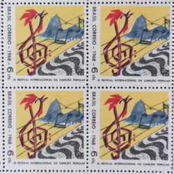 C 609 Selo Festival Internacional da Cancao Musica 1968 Quadra