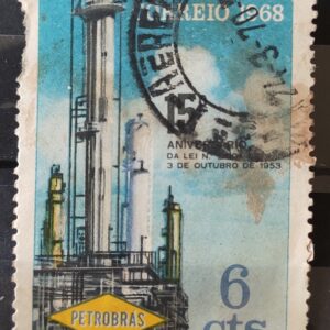 C 610 Selo Aniversario da Petrobras Energia 1968 Circulado 1