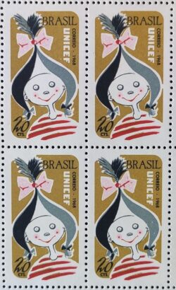 C 613 Selo Fundo das Nacoes Unidas para a Infancia Crianca 1968 Quadra 2