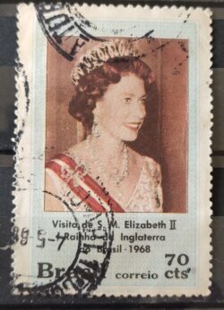 C 617 Selo Rainha Elizabeth Inglaterra Monarquia 1968 Circulado 1