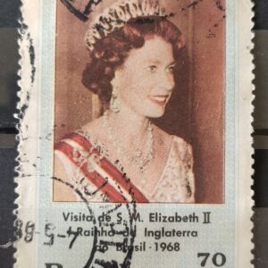 C 617 Selo Rainha Elizabeth Inglaterra Monarquia 1968 Circulado 1