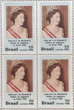 C 617 Selo Rainha Elizabeth Inglaterra Monarquia 1968 Quadra