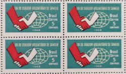 C 621 Selo Dia do Doador de Sangue Saude 1968 Quadra