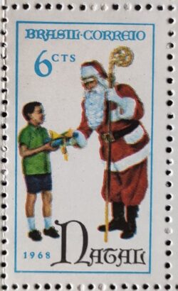 C 626 Selo Papai Noel Natal Religiao 1968
