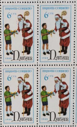 C 626 Selo Papai Noel Natal Religiao 1968 Quadra