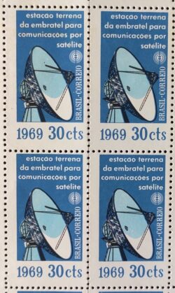 C 627 Selo Estacao Terrena da Embratel Comunicacao Satelite 1969 Quadra