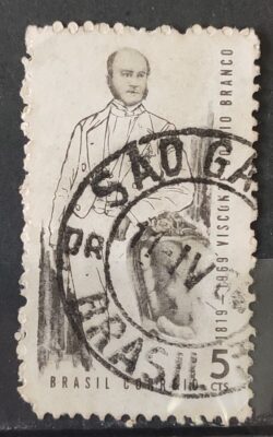 C 628 Selo Sesquicentenario Visconde do Rio Branco Diplomacia 1969 Circulado 1