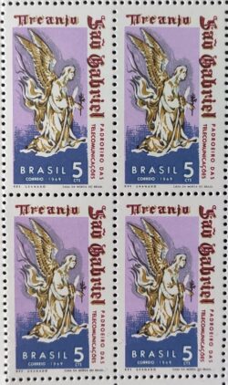 C 629 Selo Dia de Sao Gabriel Padroeiro das Comunicacoes Religiao 1969 Quadra