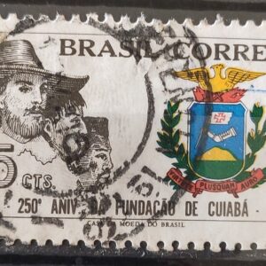 C 632 Selo Aniversario de Cuiaba Mato Grosso Brasao 1969 Circulado 2