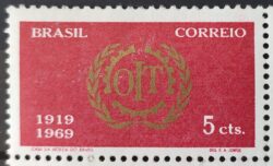 C 636 Selo Cinquentenario da Organizacao Internacional do Trabalho OIT Economia 1969