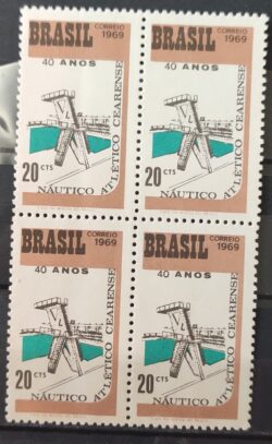 C 637 Selo Aniversario do Nautico Atletico Cearence Natacao 1969 Quadra