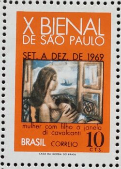 C 638 Selo Bienal de Sao Paulo Arte Di Cavalcanti 1969