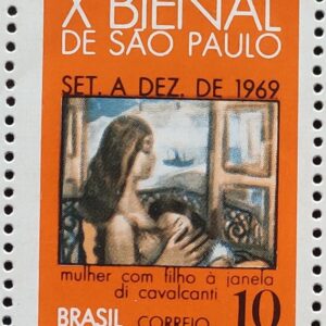 C 638 Selo Bienal de Sao Paulo Arte Di Cavalcanti 1969