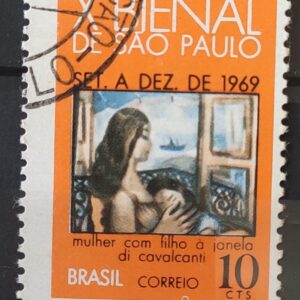 C 638 Selo Bienal de Sao Paulo Arte Di Cavalcanti 1969 Circulado 1