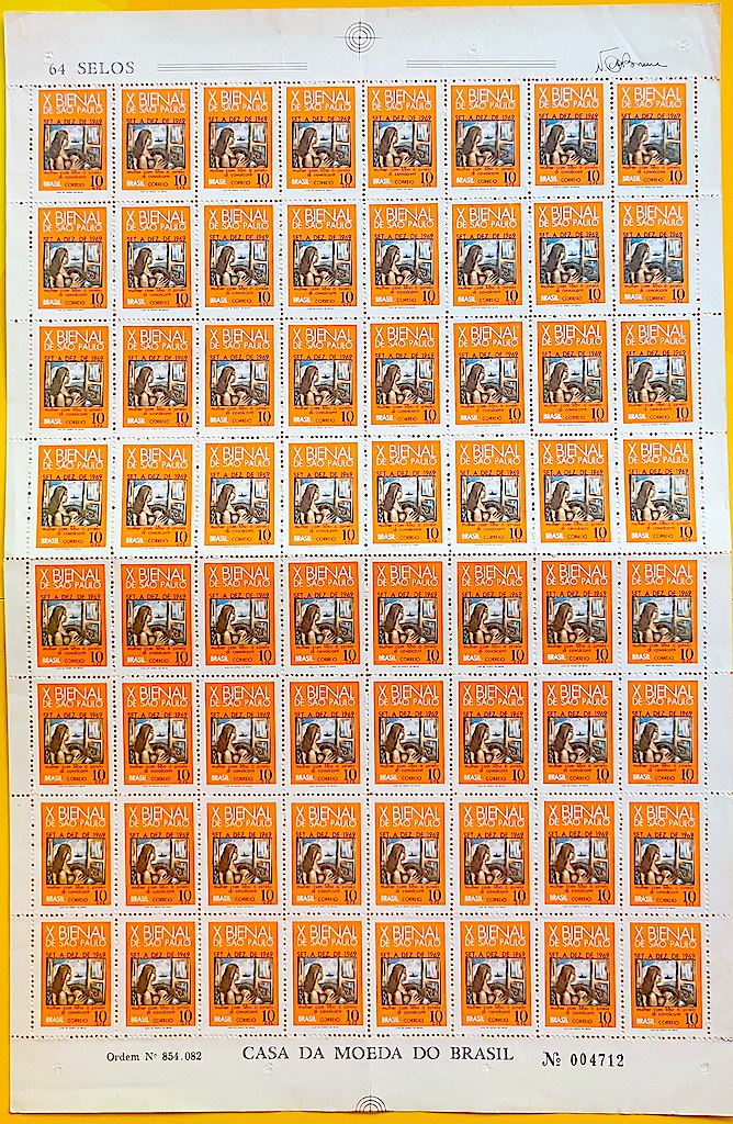 C 638 Selo Bienal de Sao Paulo Arte Di Cavalcanti 1969 Folha